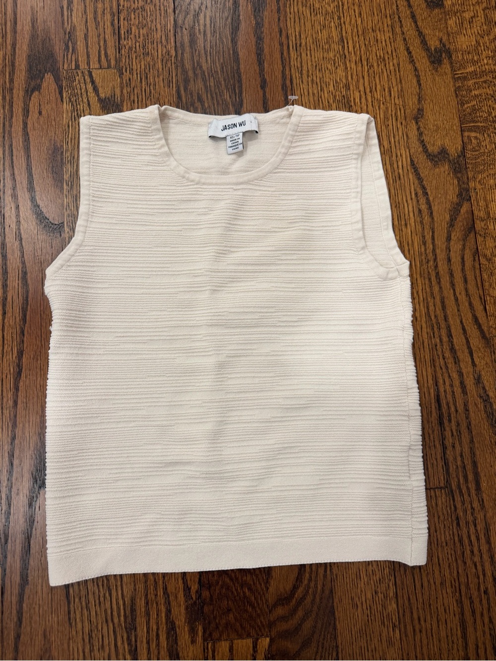 Jason Wu Cream Sleeveless Knit Top